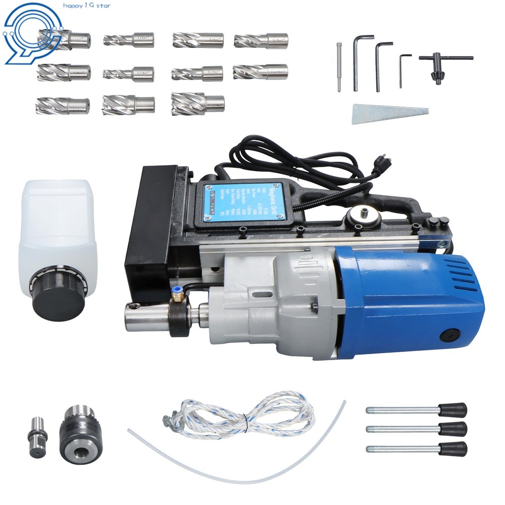 Stepless Speed & Reversible Direction MD50 Magnetic Drill Press w/ 11 Drill Bits