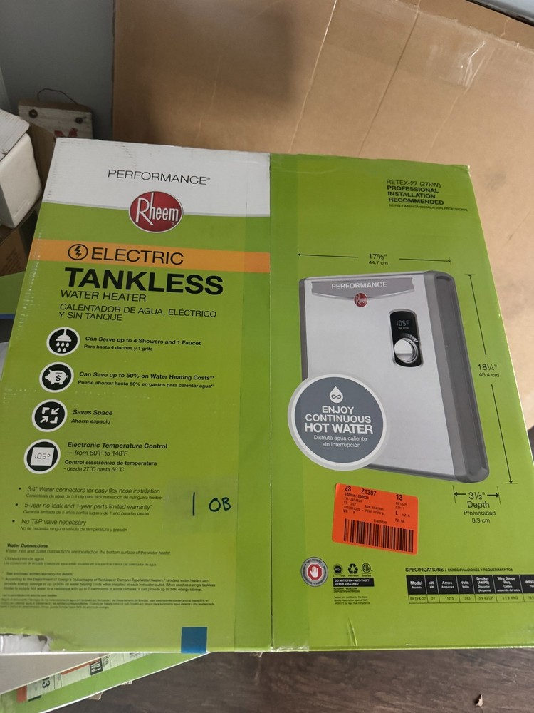 Rheem Performance 27kW 5.27GPM 240-Volt Electric Tankless Water Heater