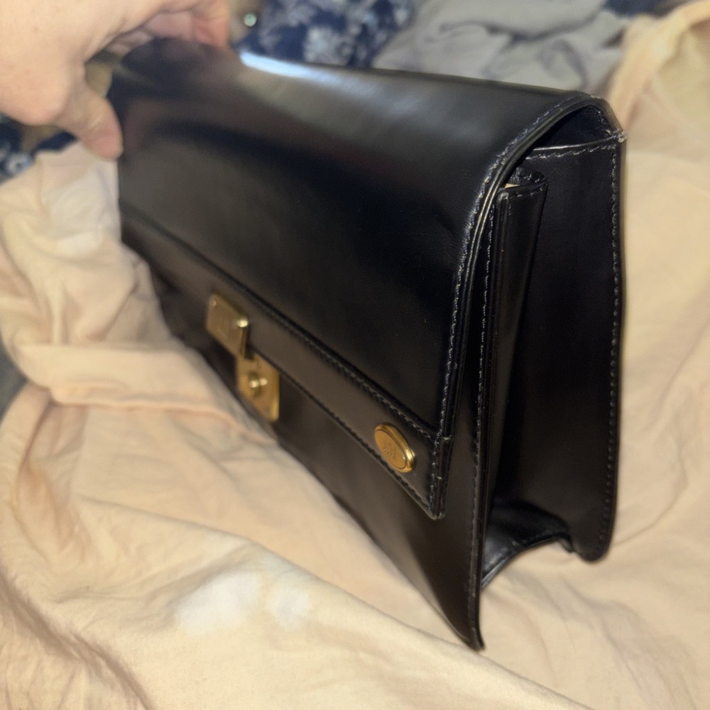 Dunhill Authentic black leather clutch / portfolio bag