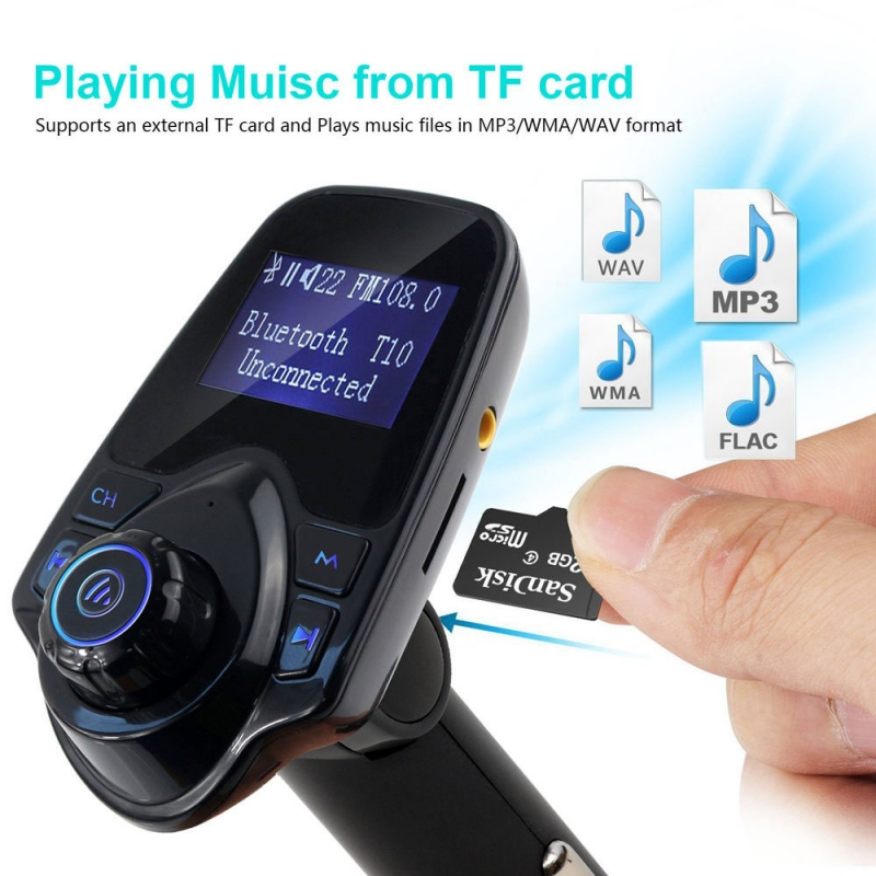 Universal Bluetooth FM transmitter USB Charger Display MMC MP3 Player Car Kit US