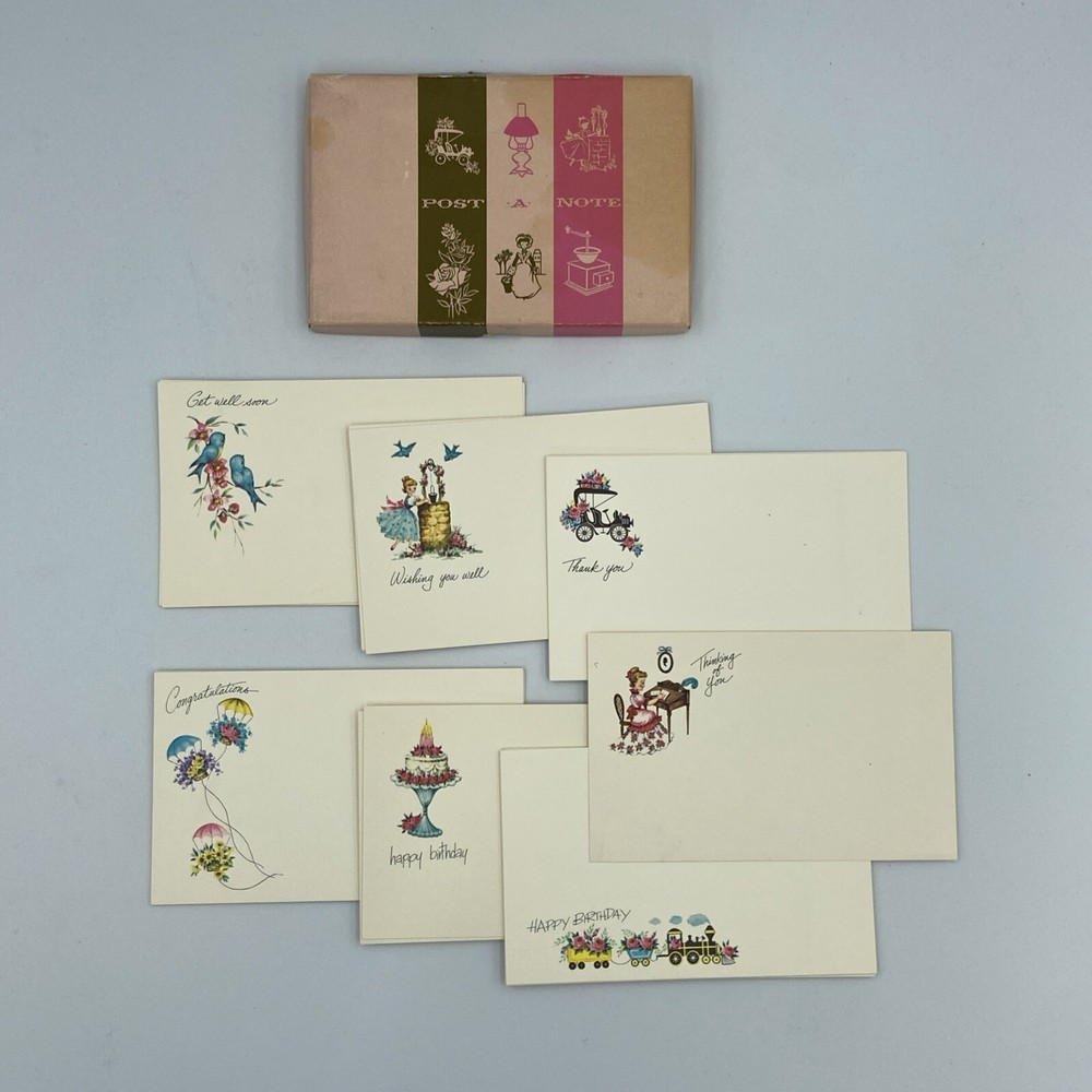 Vintage Current Inc Post-A-Note Postcard Set Boxed Assorted Occasions 27 Cards