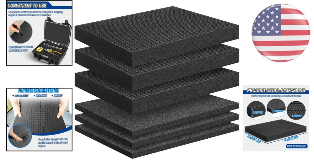 Versatile 6 PCS Foam Pads - 16x12 Customizable Inserts for Optimal Protection