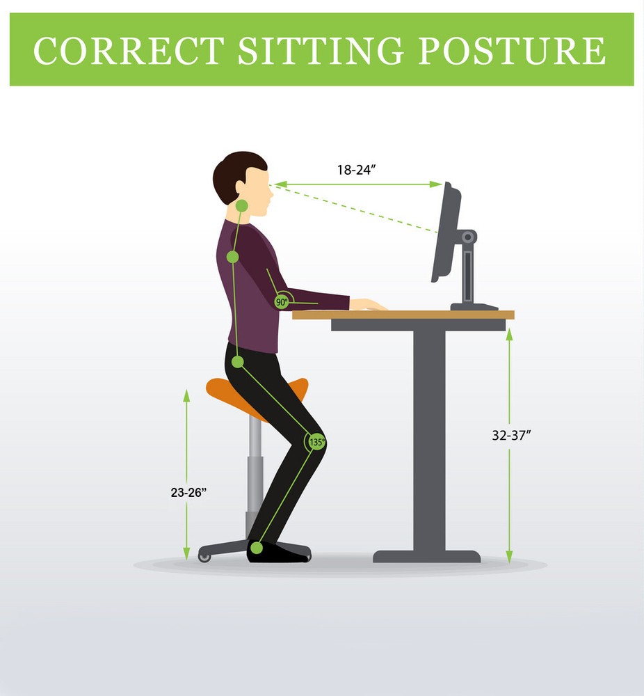 Adjustable Rolling Saddle Stool Chair Tiltable Backrest & Seat For Office