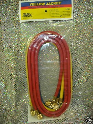 YELLOW JACKET, PLUS-II, Charging Hose Set 72" Yellow, Blue & Red, Part# 21986