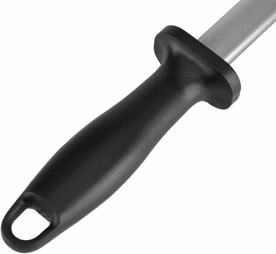 Hand Held Diamond Knife Sharpener12inch/30cm 600-Grit Oval Sharpening Rod Tool