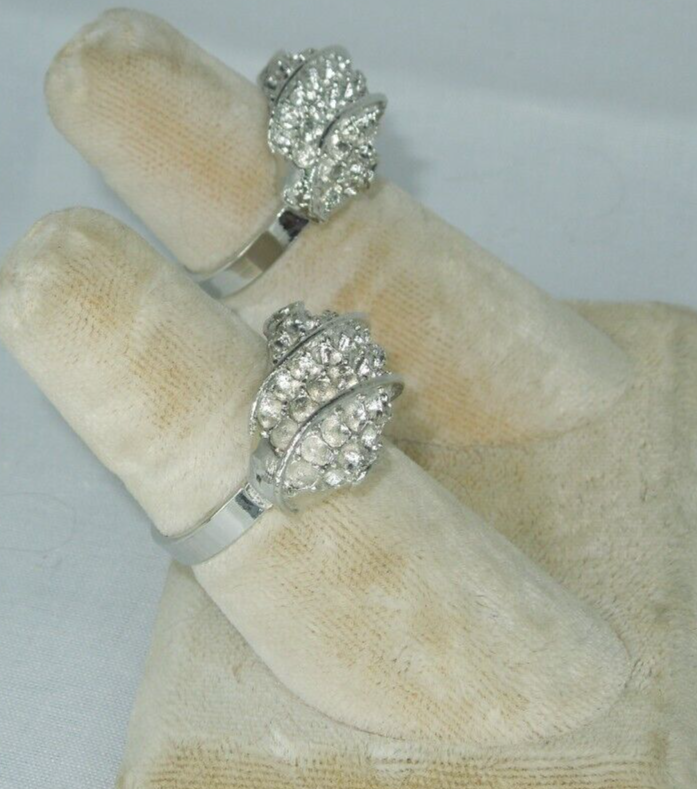 2 Ring Blanks Settings Cabochon Adjustable silver Plated Brass NEW 88V