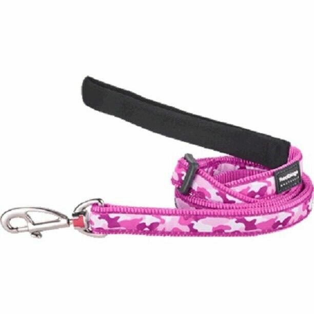 RED DINGO DESIGN CAMOUFLAGE HOT PINK LEAD, SMALL, 6FT *DISTRESSED PKG
