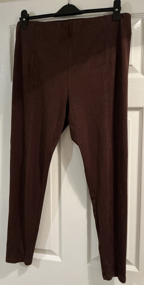 Brown M&S Suede Leggings. UK 16. Regular.