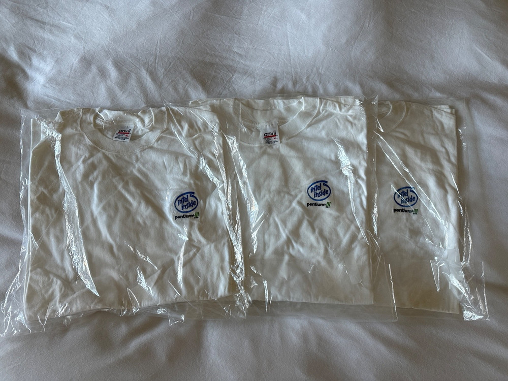 Vintage 1999 authentic Intel Pentium III processor LS t-shirt NEW in orig pkg