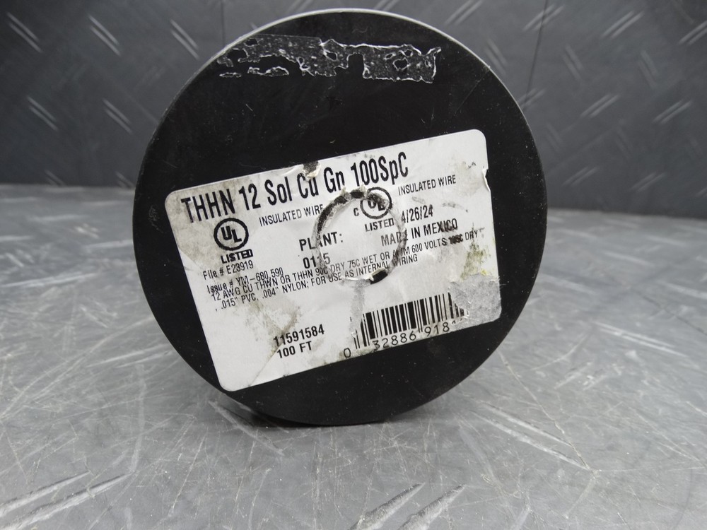 Southwire 100 ft. 12 Gauge Green Solid Copper THHN Wire