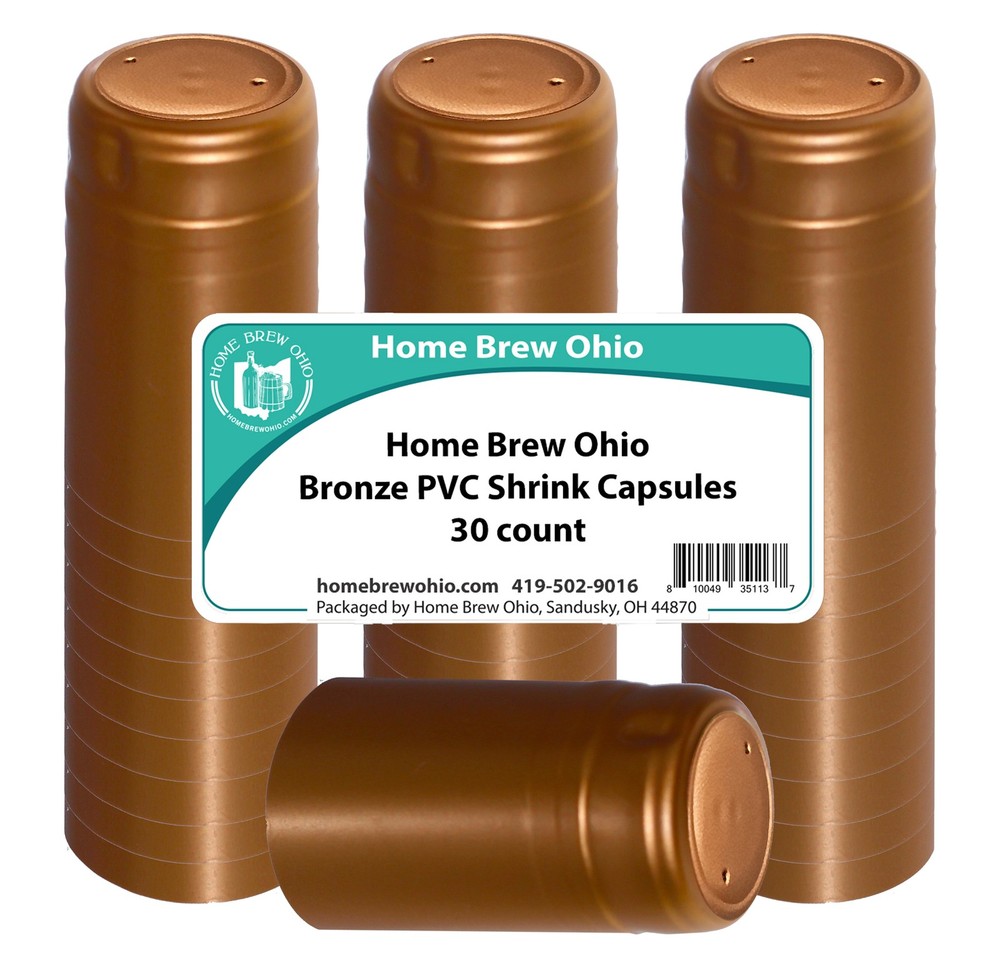 1 X Bronze PVC Shrink Capsules- 30 Per Bag