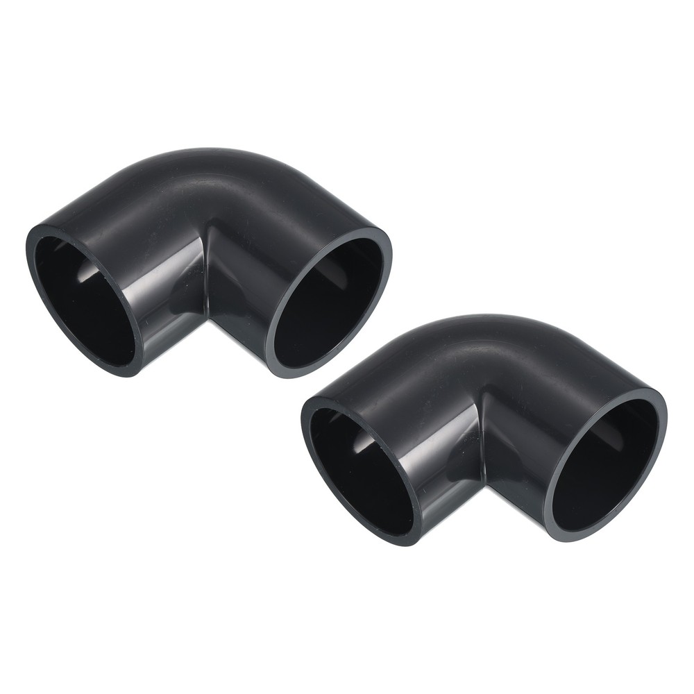 2Pcs UPVC Pipe Fitting Elbow 50mm Socket 90 Degree Adapter Connector Gray