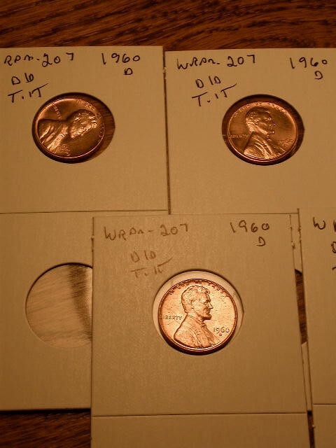 1960-D WRPM#207 D/D Tilted Ch/Gem BU/Uncirculated Red Lincoln Cent Error