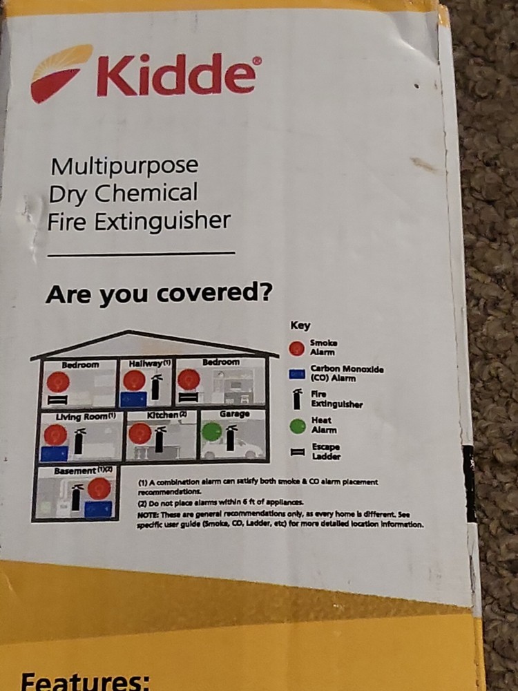 Full Home Fire Extinguisher with Hose, Easy Mount Bracket & Strap, 3-A:40-B:C