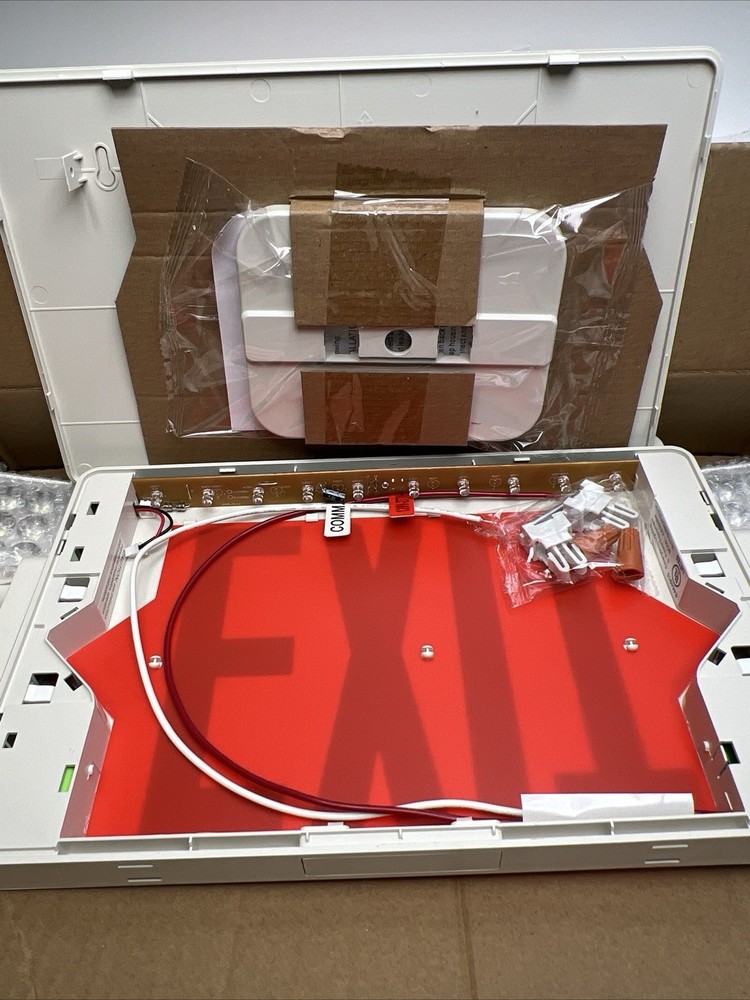 2 Gruenlich Doble Sided LED Exit Sign Emergency Combo Light Adjustable Heads