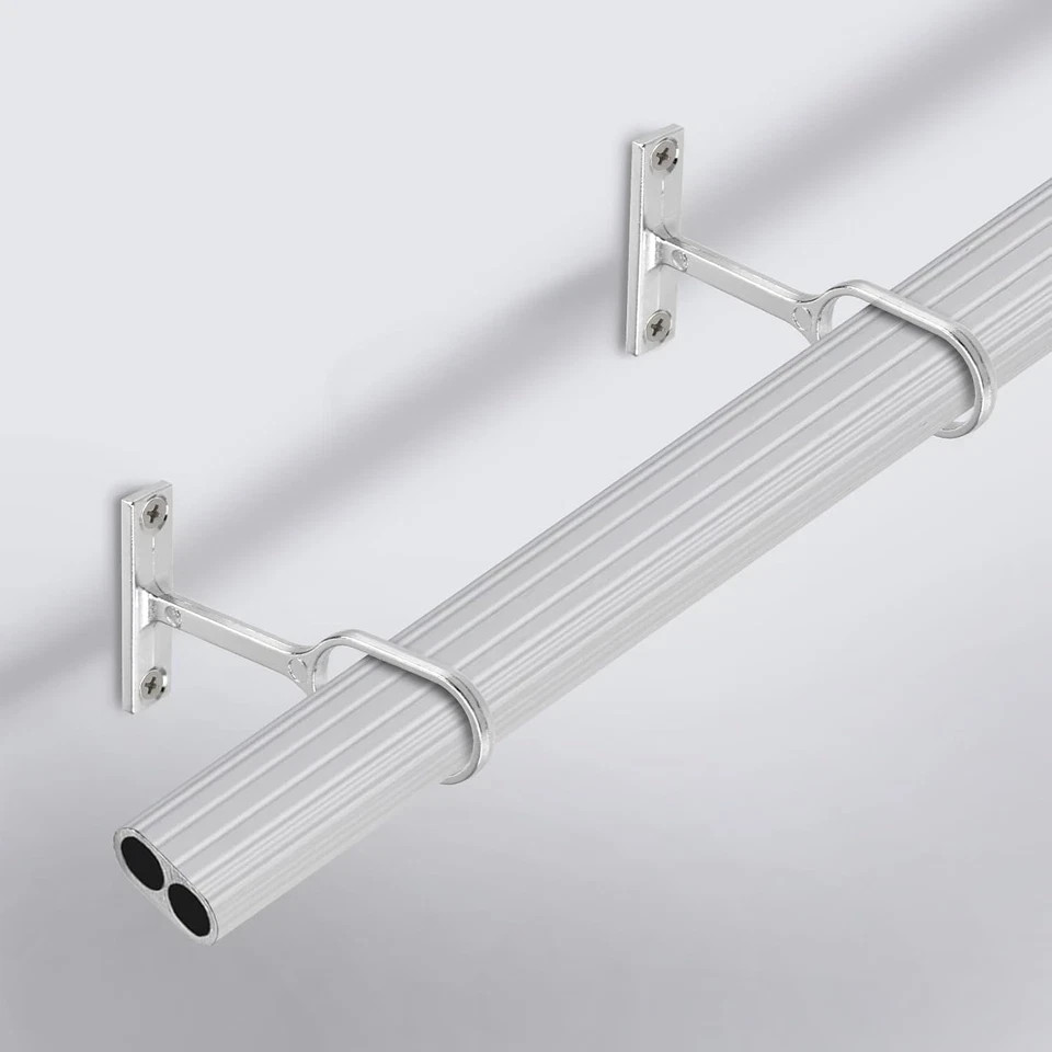 Oval Closet Rod Support Zinc Alloy Rod Middle Support - 8Pcs