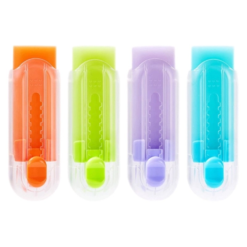 4Pcs Candy Color Push Pull Eraser Sliding Retractable Eraser for Kids Drawing