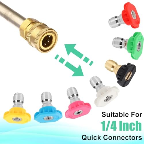 9-Pack Pressure Washer Tips, 4000 PSI-5000 PSI Multiple Degrees Pressure