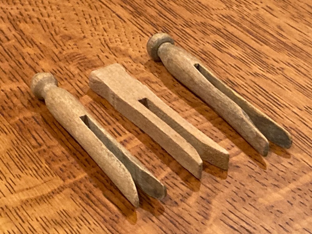 Vintage Wood Clothespins - 3 Different Designs