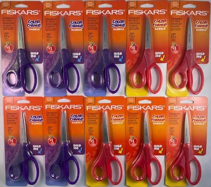 Fiskars 184580 7" Color Change Student Scissors 10pcs.