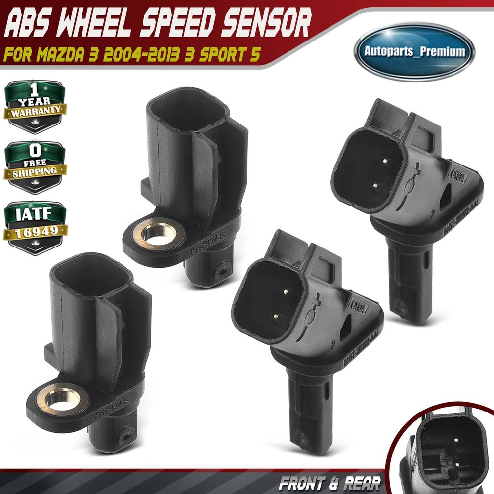 4Pcs Front & Rear Side ABS Wheel Speed Sensor for Mazda 3 2004-2013 3 Sport 5