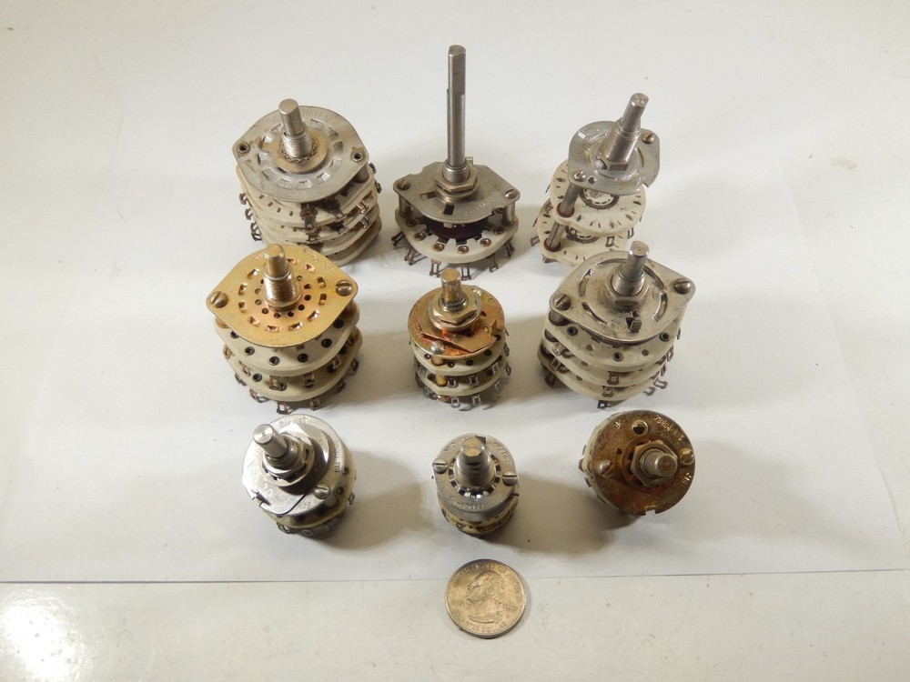 ASSORTED CERAMIC WAFER ROTARY SWITCH LOT OF 9