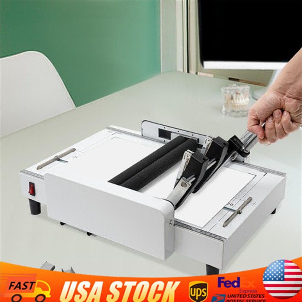 A3 Booklet Folding Binding Machine 60W Paper Stapling Making Book Stapler Office