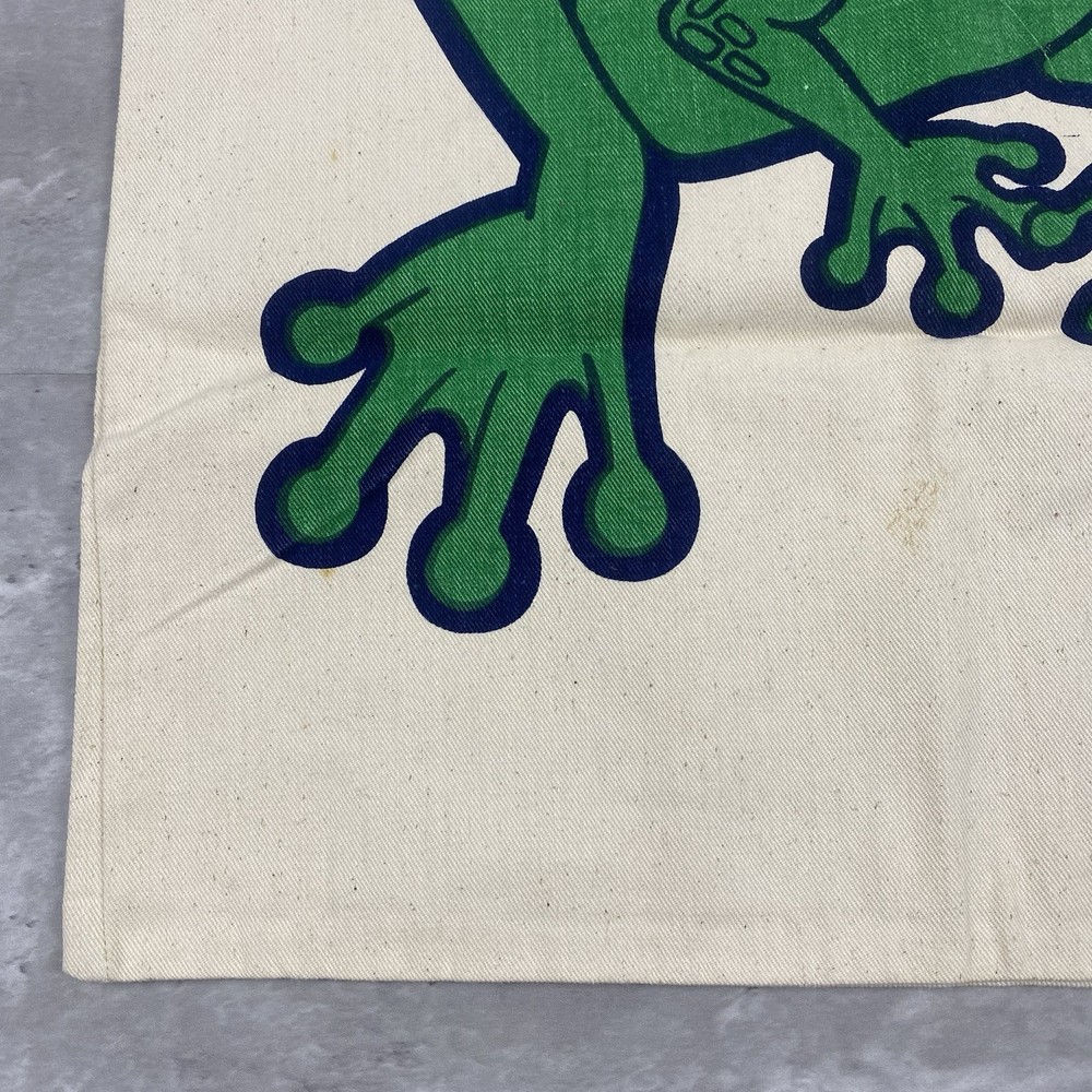 vintage Frog canvas laundry sack bag drawstring ribet