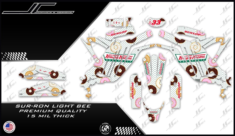 SUR-RON LIGHT BEE GRAPHICS KIT DECALS THICK AND HIGH GLOSS