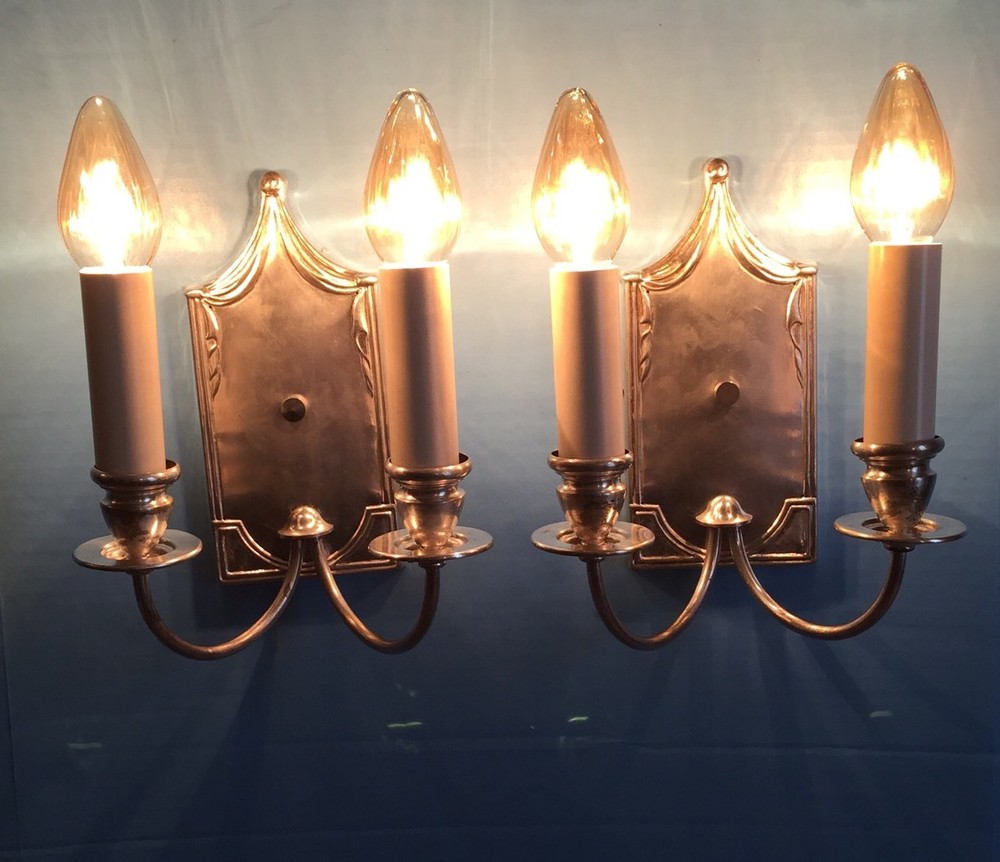 2 Beautiful Sconces Vintage Antique Wired Pair 2K