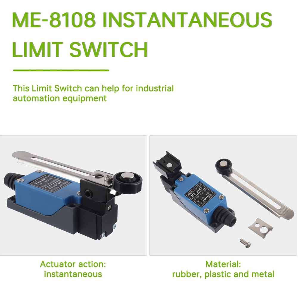 4PCS ME-8108 Limit Switch Rotary Adjustable Roller Lever Arm Mini Limit Switch