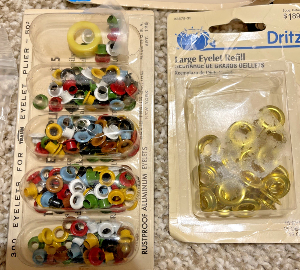 Ozark Trail Grommet Kit Eyelet Setting Pliers Assorted Sizes Mixed Lot