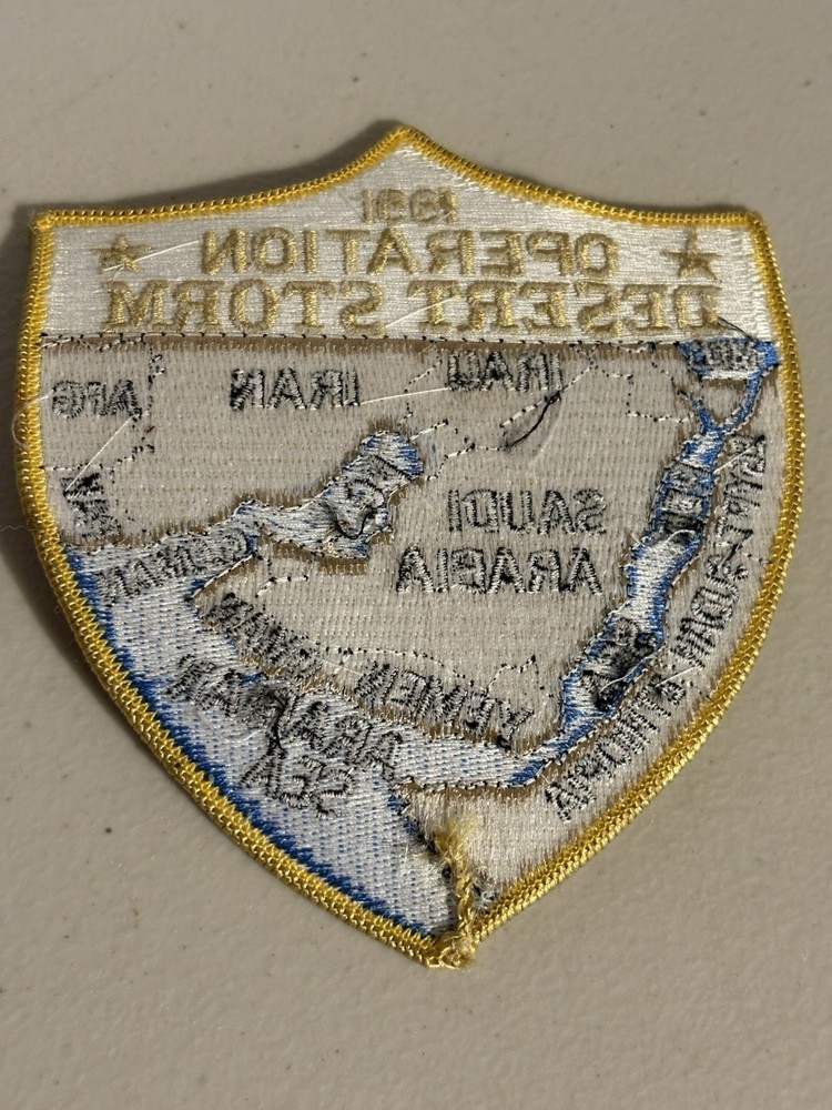 Operation Desert Storm Shield Military Campaign Map Patch 1991 Unused