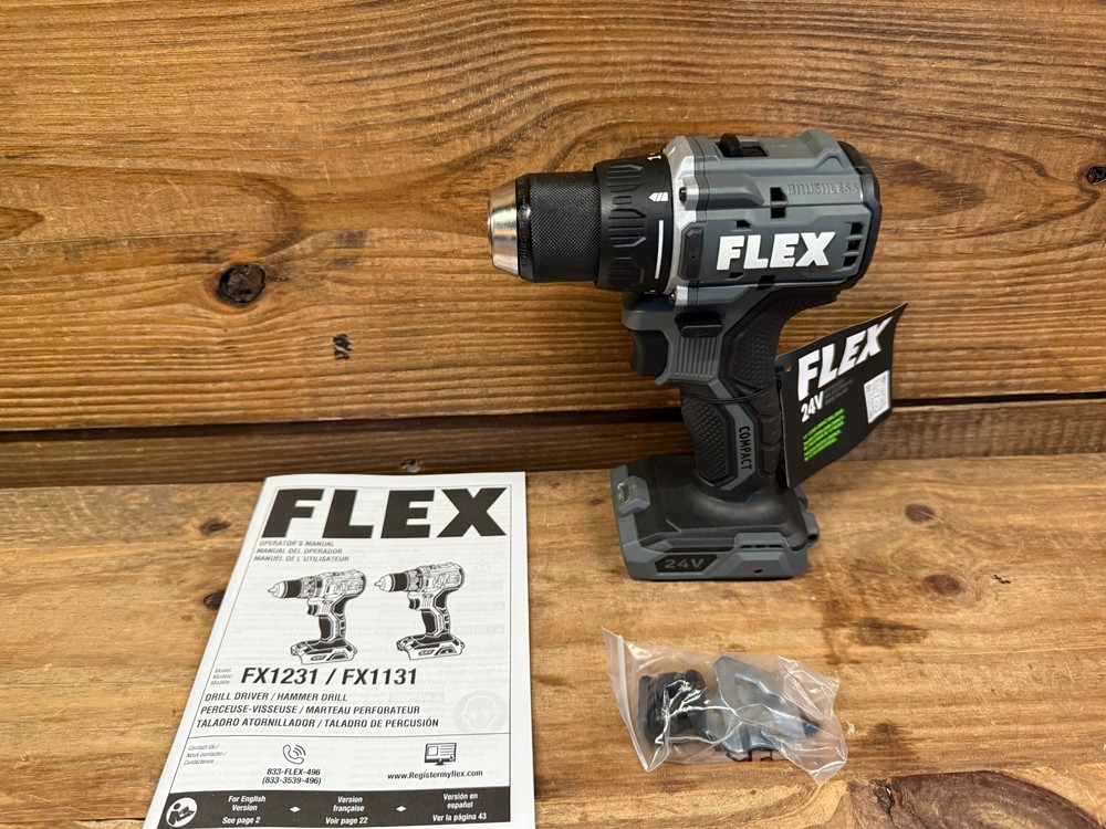 Flex 24V 1/2" Drill Driver Compact Brushless FX1131 FX1131-Z Tool Only Quantity