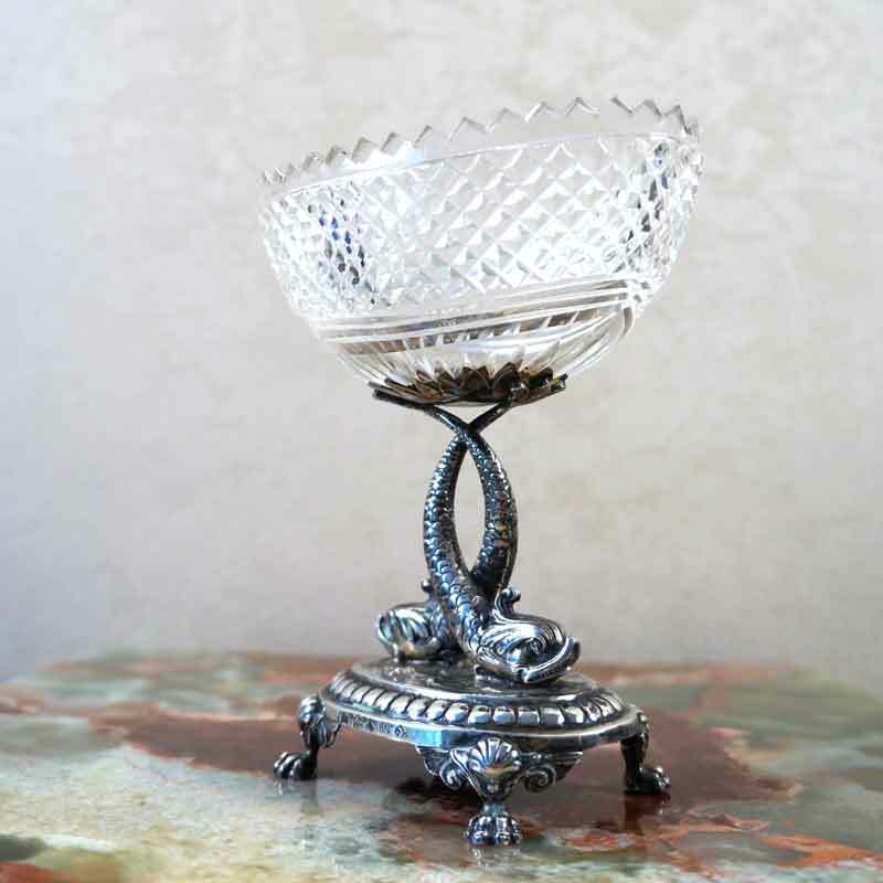 Vintage German Crystal Silver Centerpiece