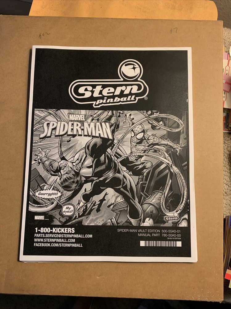 original arcade game manual Pinball Spider Man VS Marvel Stern￼