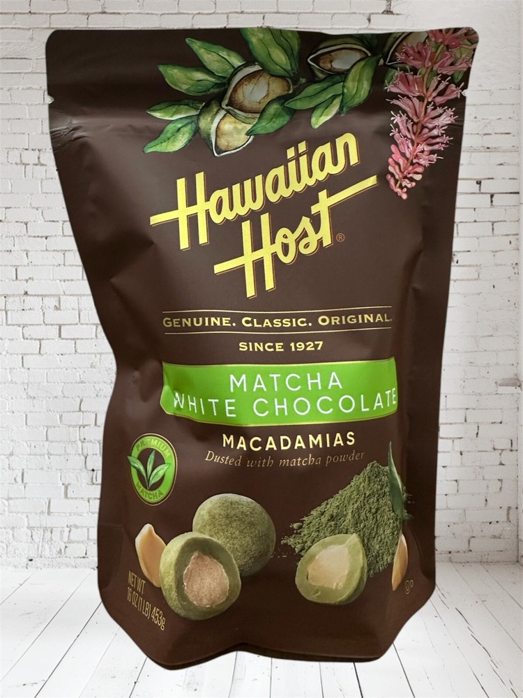 Hawaiian Host Matcha White Chocolate Macadamia Nut 16oz
