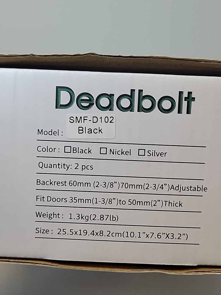 double heavy duty deadbolt, contemporary square key control, lock pin with keys