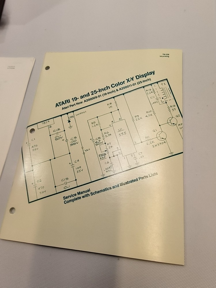 1983 Atari Star Wars Operators Manual TM-225 , Schematic package EX CONDITION!