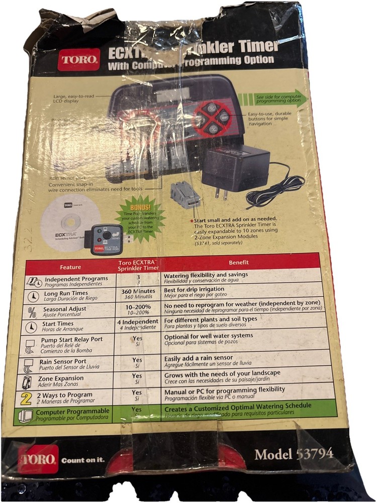 Toro Extra Sprinkler Water Saver With computer programming Model 53794 S2