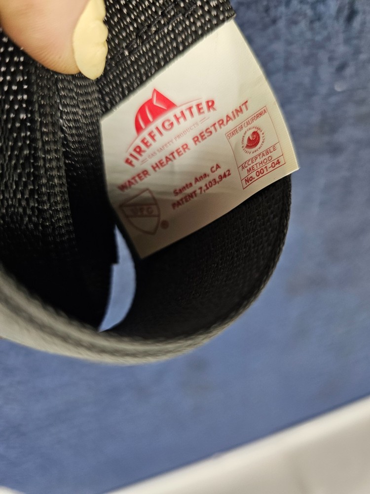 Firefighter FR-80: Soft Belt Style Water Heater Earthquake Strap Up to 80 Gal