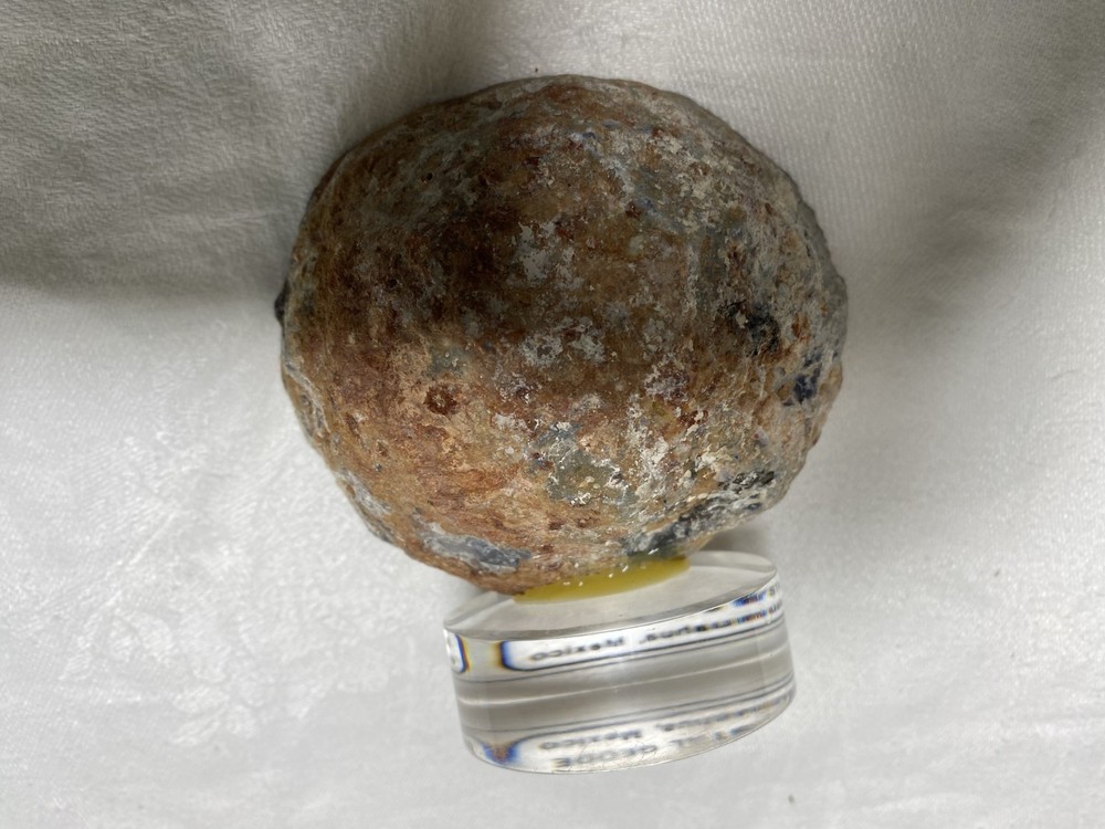 Vintage BLUE CRYSTALS GEODE on stand - EXCELLENT