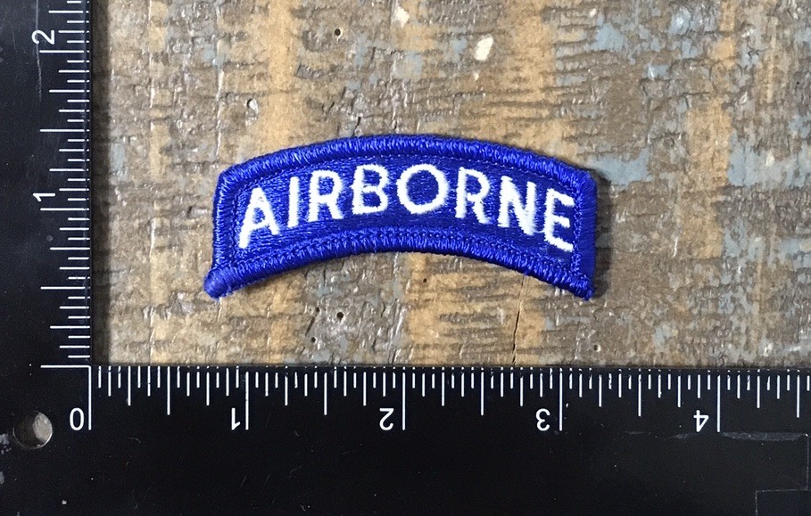 US Army AIRBORNE Full Color Tab Patch Blue/White