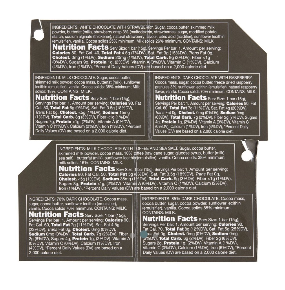 New Gourmet Chocolate Mini Divine Chocolate Bar Flight 6 Pack