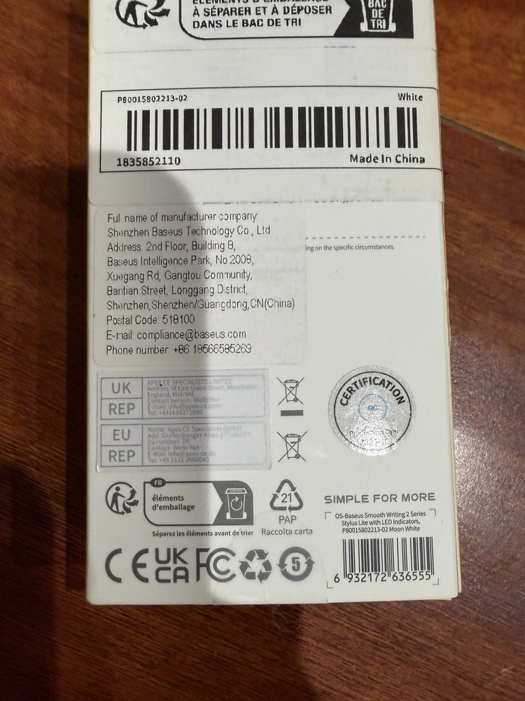 Open box Mint Baseus Smooth Writing 2 Series Stylus Lite with LED Indicators