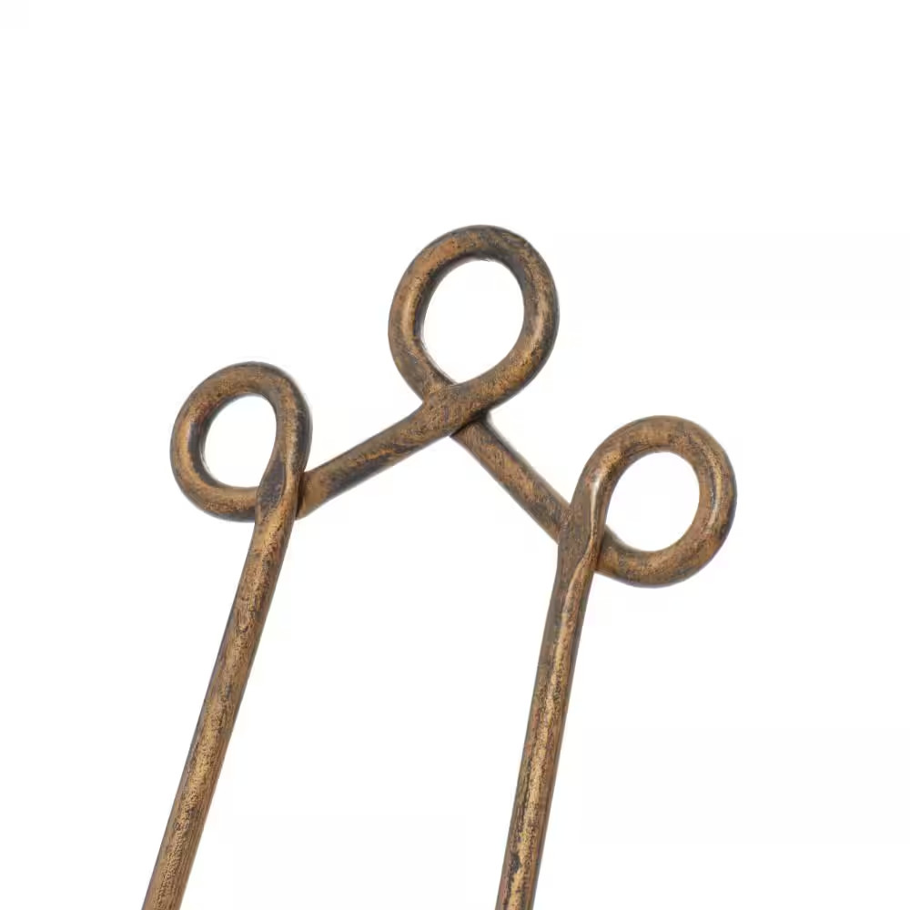 19 In. Gold Metal Scroll Tabletop Display Easel