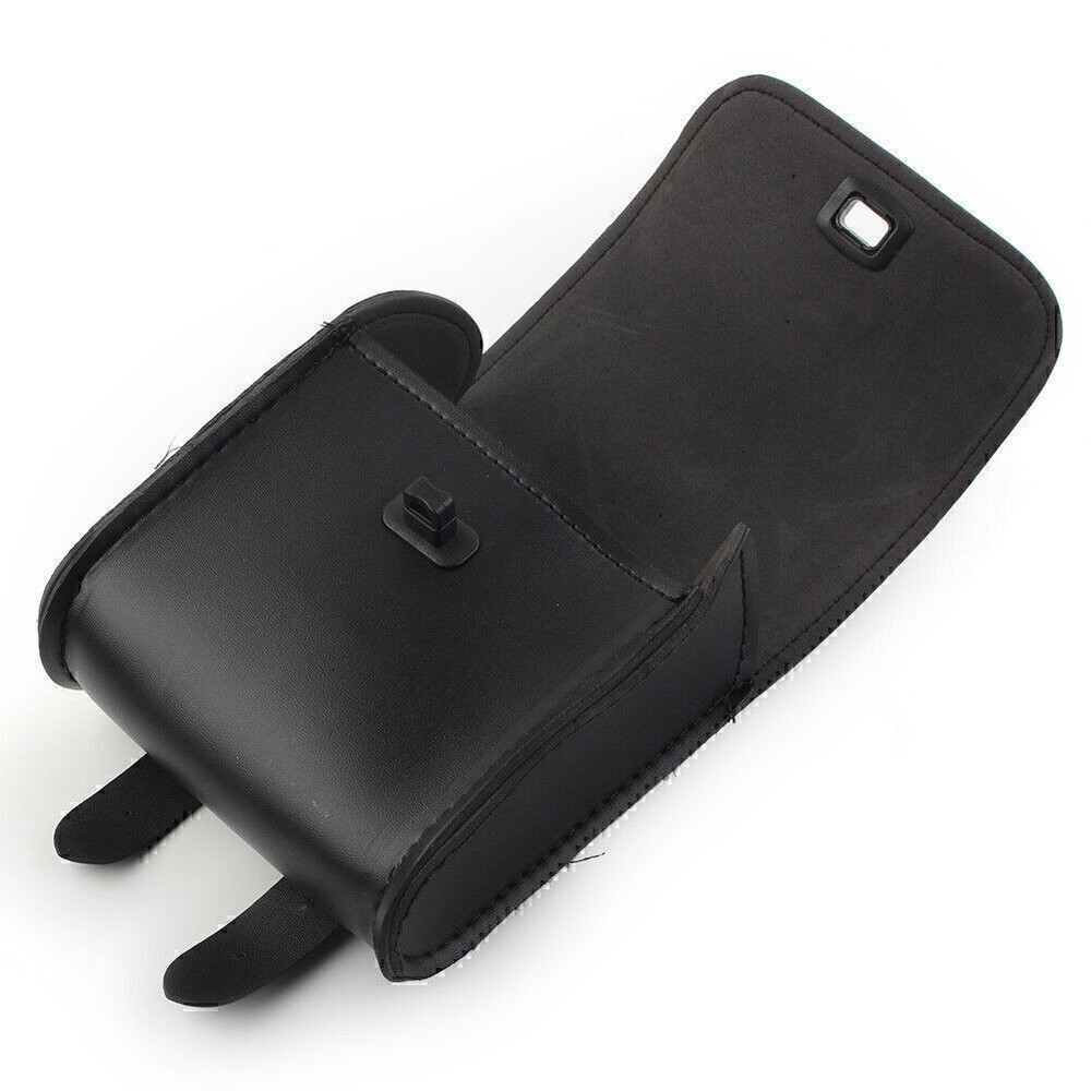 Saddle Luggage Pu Leather Side Tool Bag Storage Black Motorcycle