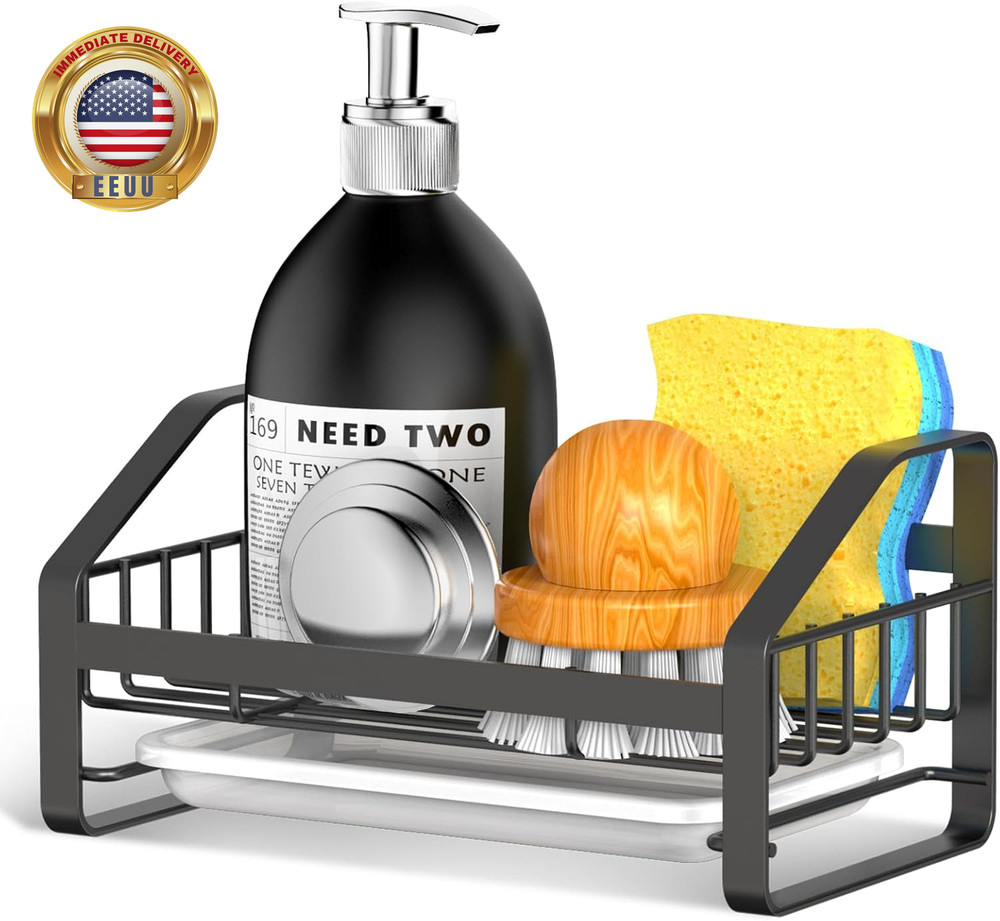 Sink Caddy, Sponge Holder for Kitchen Sink, Bathroom Sink Organizer, 304 Stainle