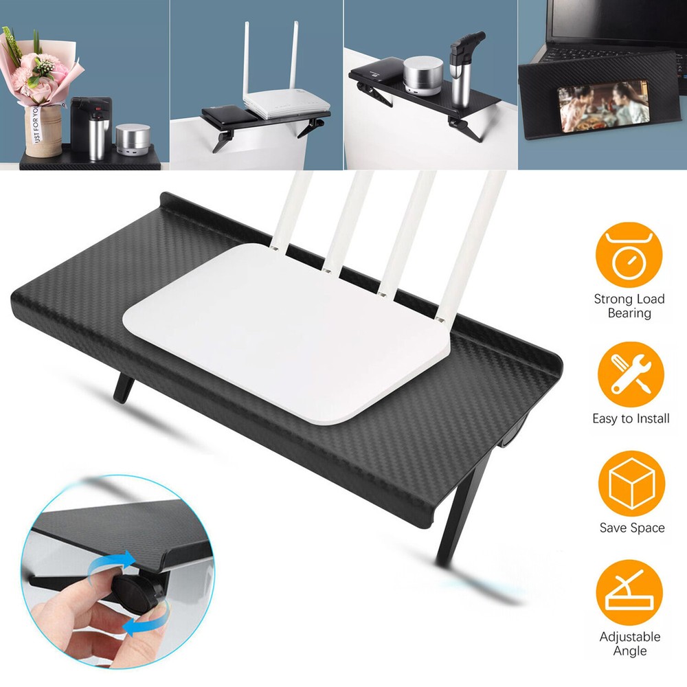 TV Computer Screen Caddy Top Shelf Desktop Stand Adjustable Storage Rack Bracket