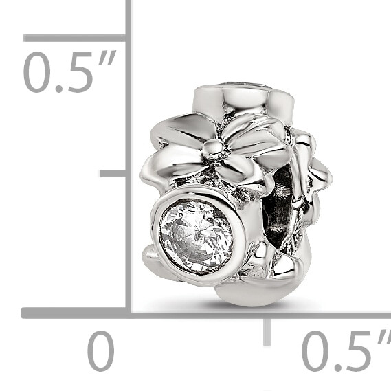 Silver Reflections CZ Bead QRS425